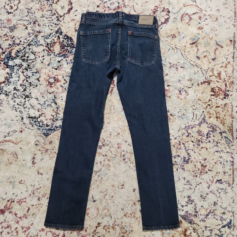 RVCA Daggers Denim Jeans Dark Rinse Blue Stretch Men's Size 32